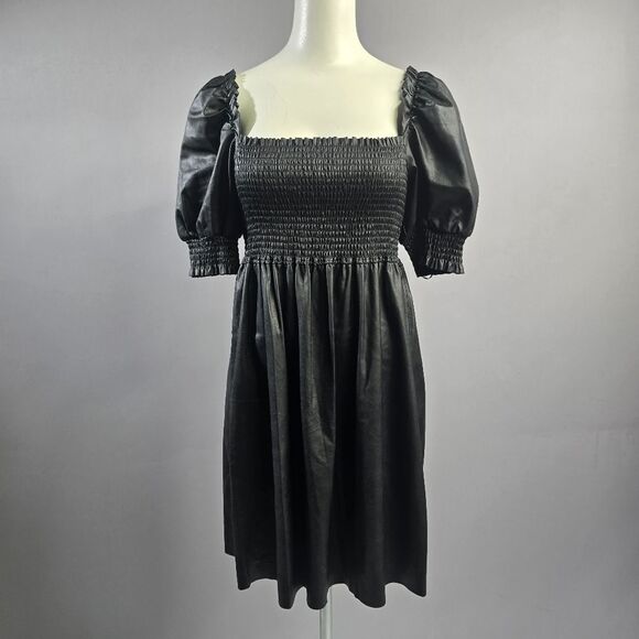 7 For All Mankind Black Smocked Dress R4 - Picture 1 of 4
